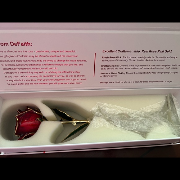 DeFaith 24k Gold Finish Rose - Picture 2 of 9